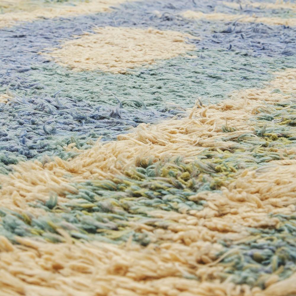 Blue and White Swirl Rug