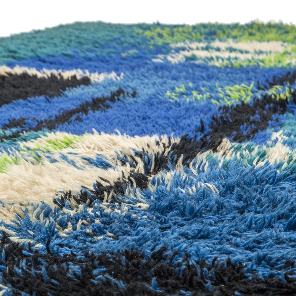 Blue and Green Shag Rug