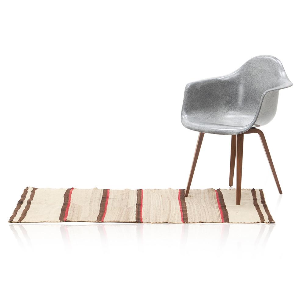 Cream and Brown Striped Doormat Rug