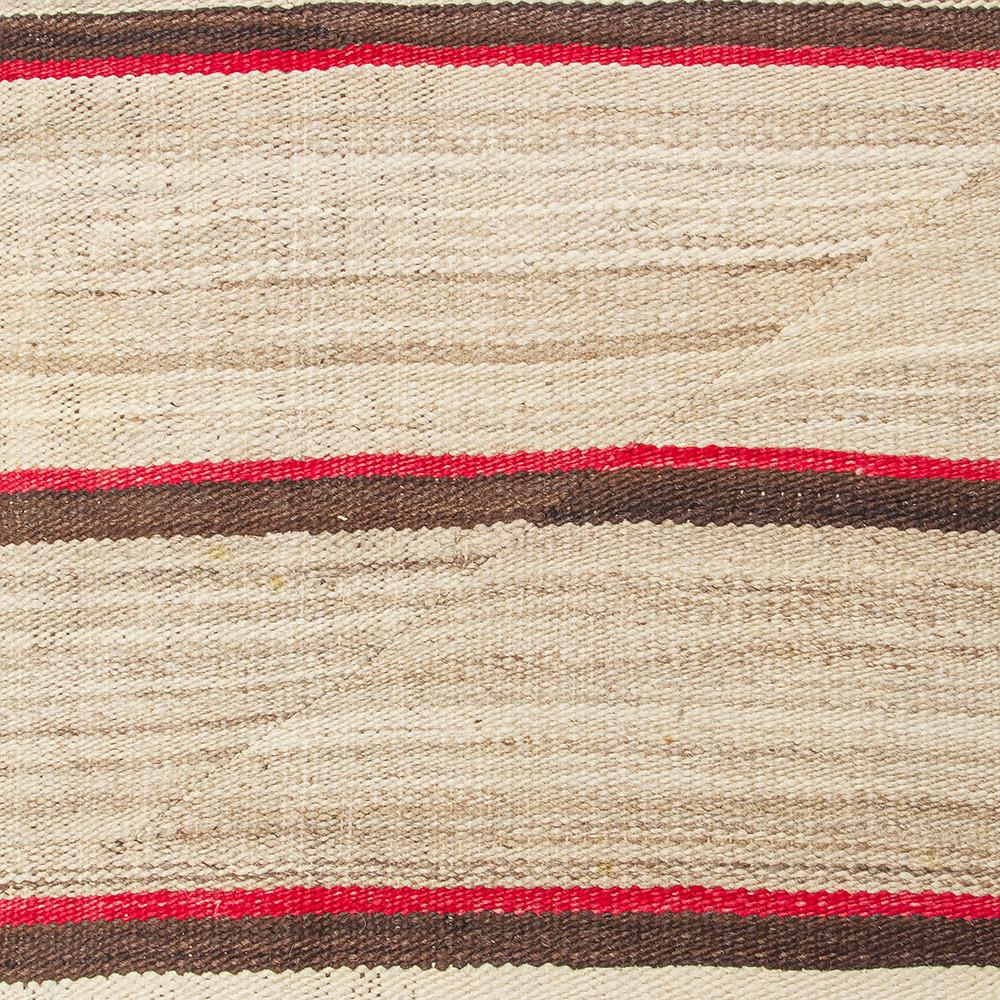 Cream and Brown Striped Doormat Rug