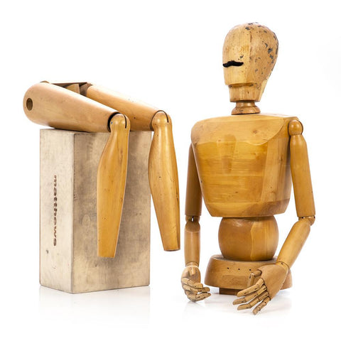 Wood Carved Large Marionette Figurine