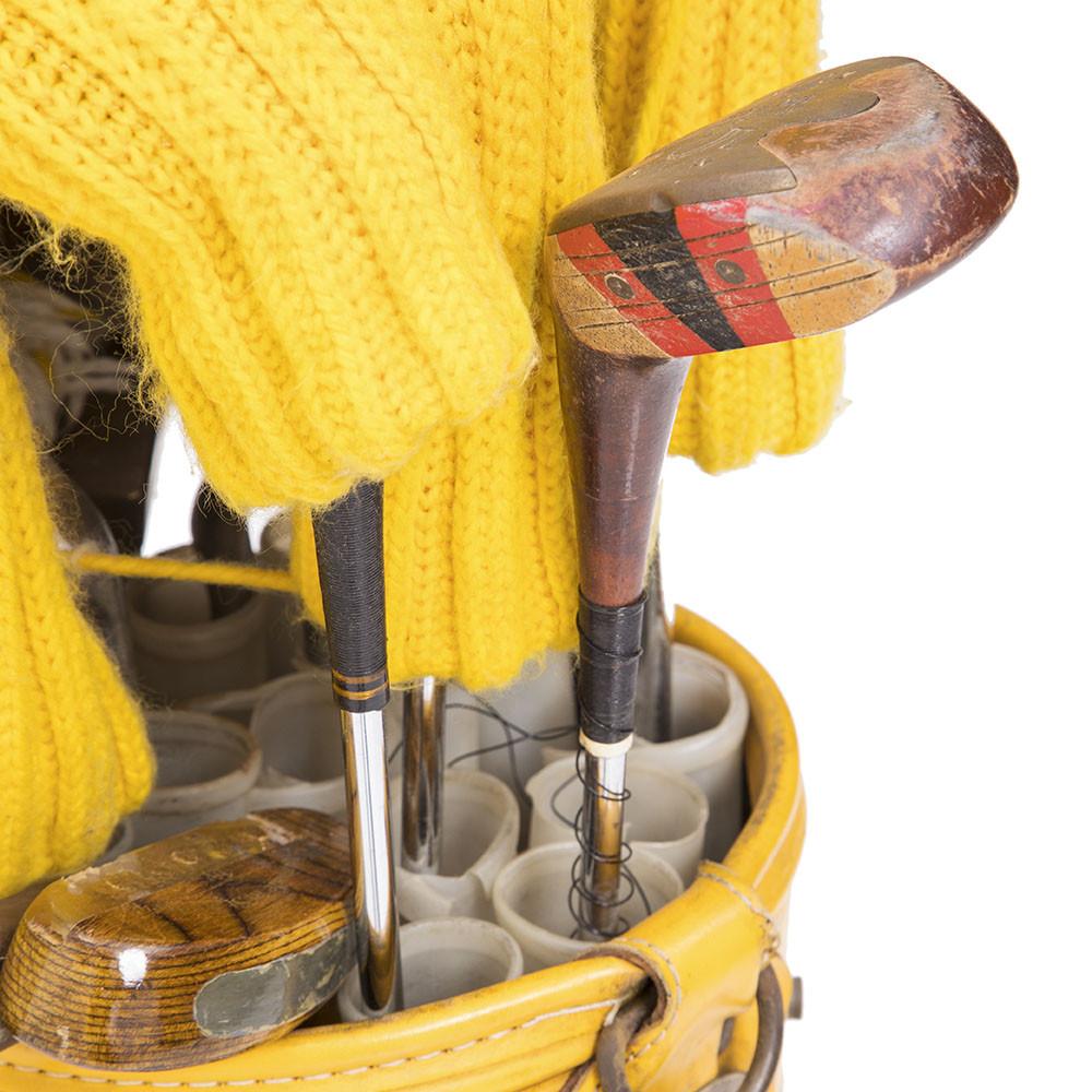 Orange & Yellow Golf Bag and Clubs