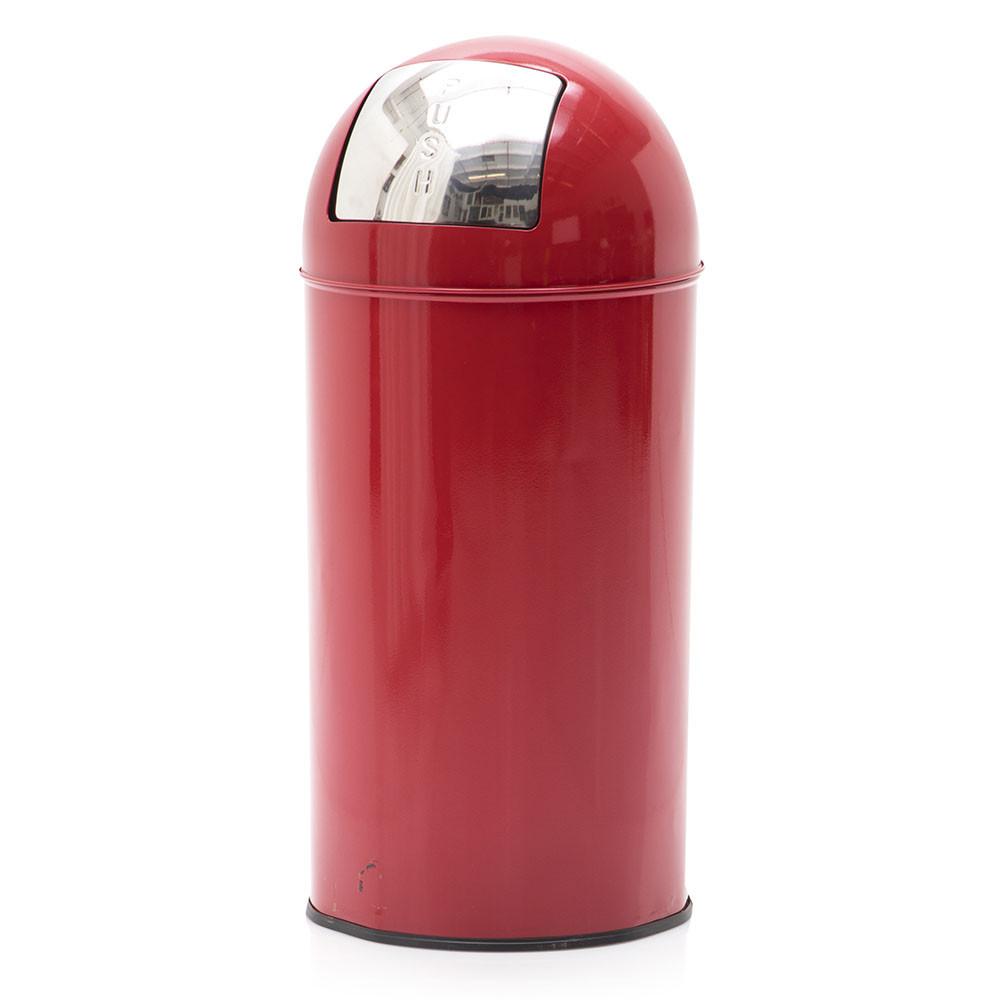 Red Round Top Trash Can