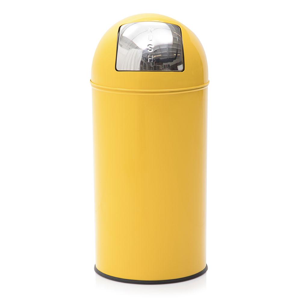Yellow Round Top Trash Can