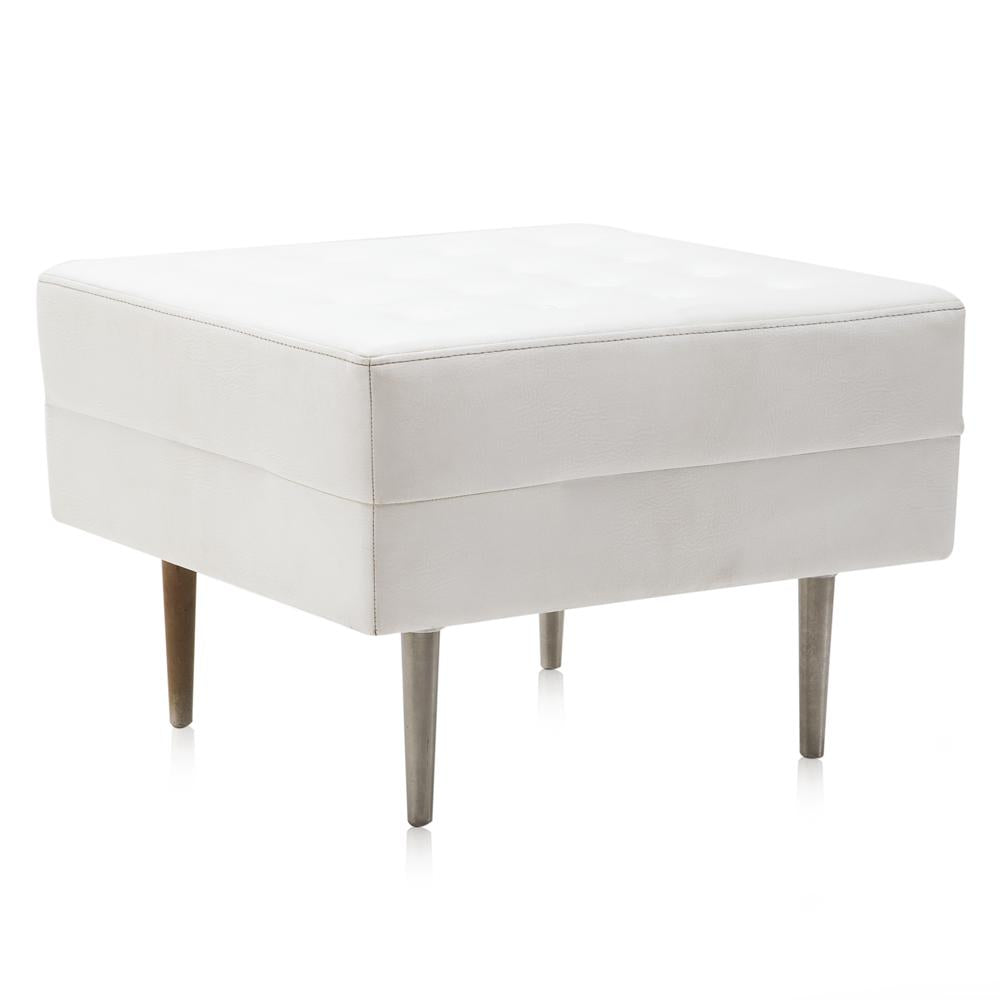 White Leather 810 Ottoman