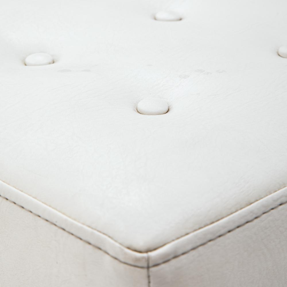 White Leather 810 Ottoman