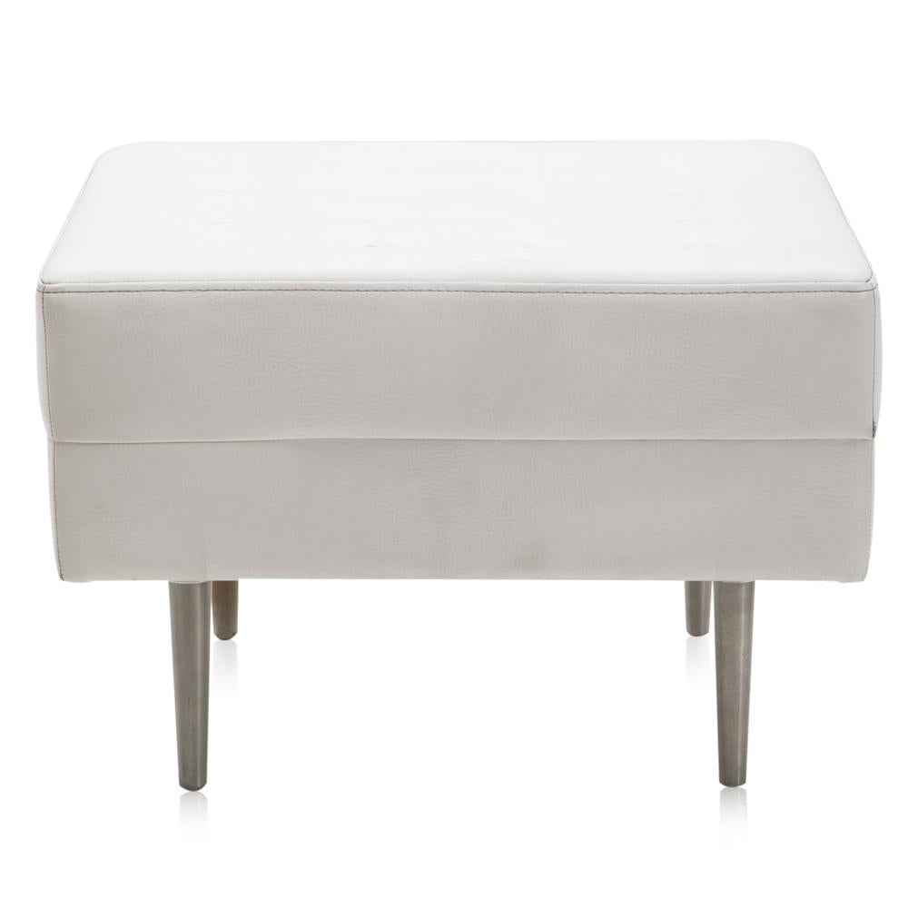 White Leather 810 Ottoman