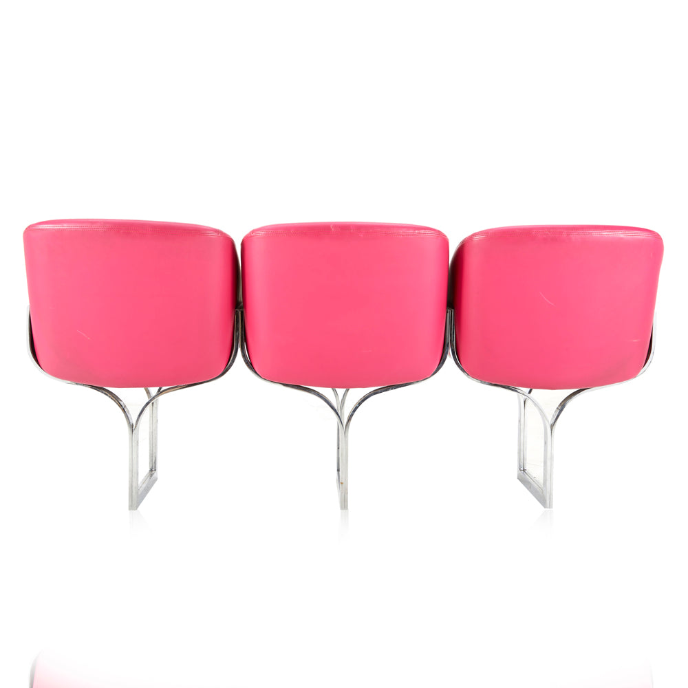 Magenta Vinyl 3-Seat Tandem Bench