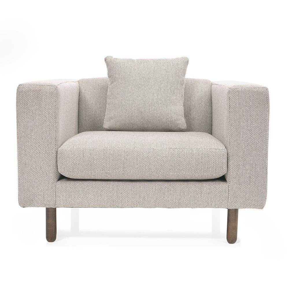Beige Modern Square Arm Chair