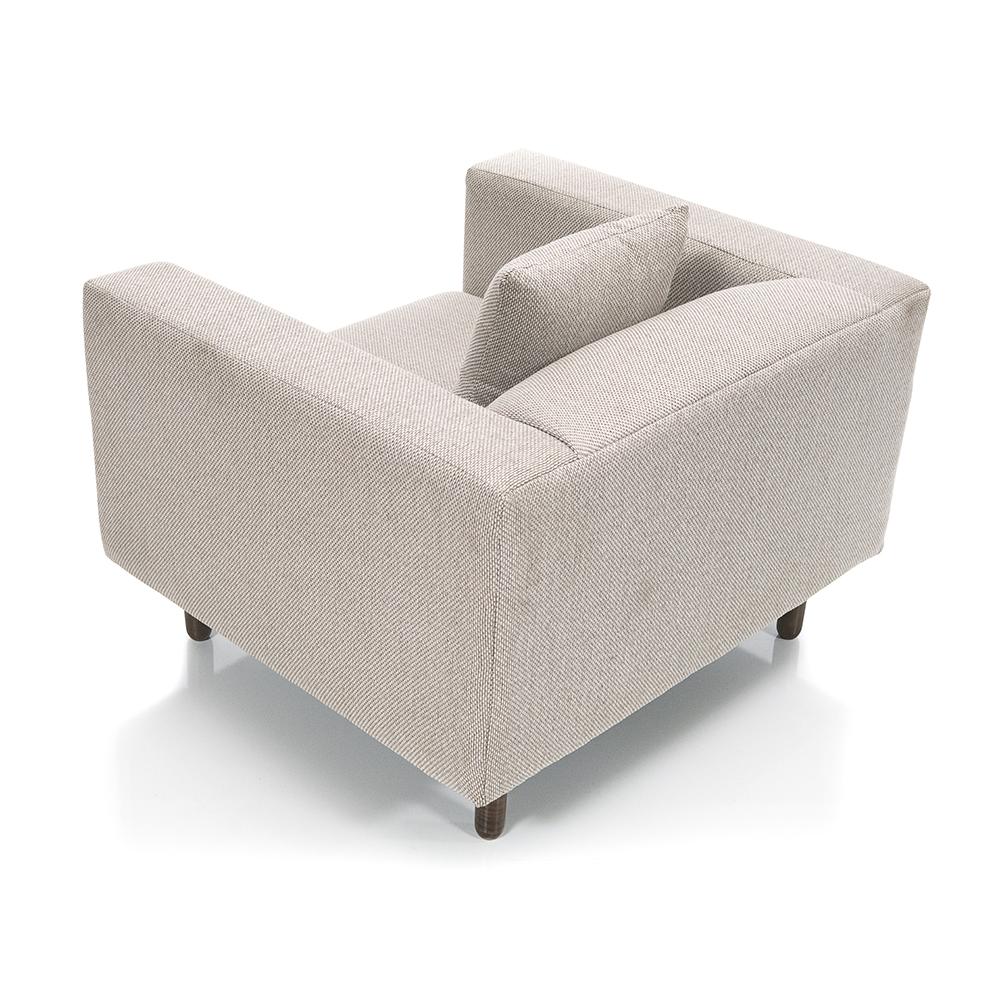 Beige Modern Square Arm Chair
