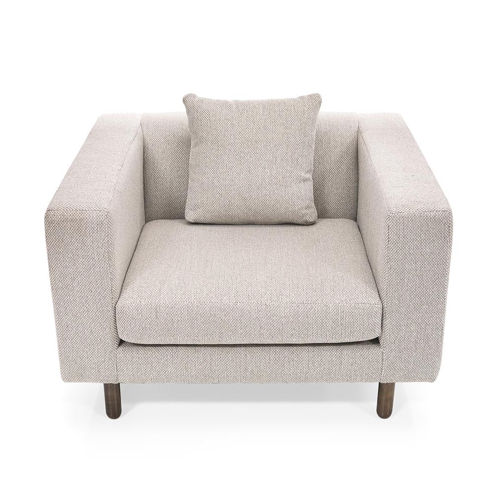 Beige Modern Square Arm Chair