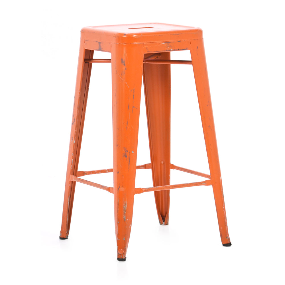 Orange Metal Cafe Stool