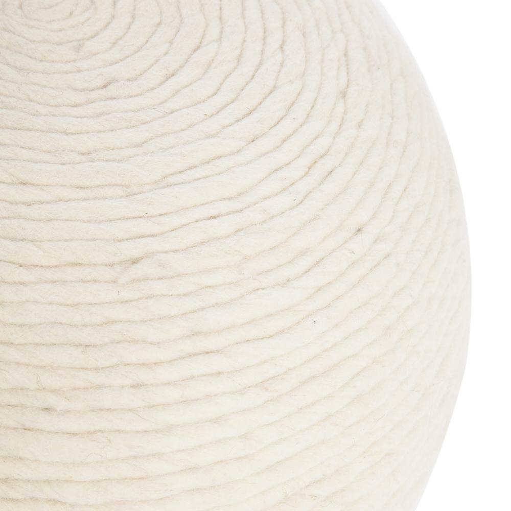 Off-white Yarn Pouf Ottoman