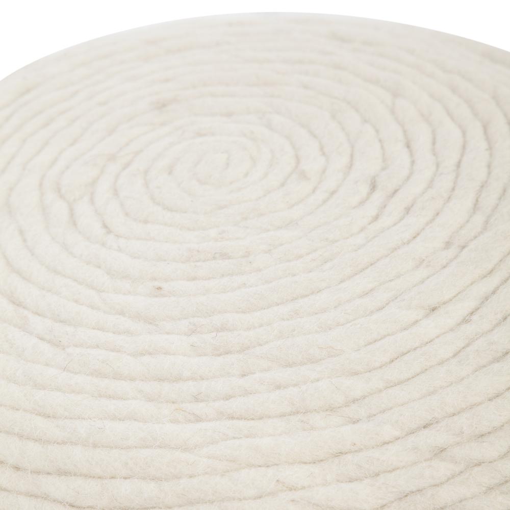 Off-white Yarn Pouf Ottoman