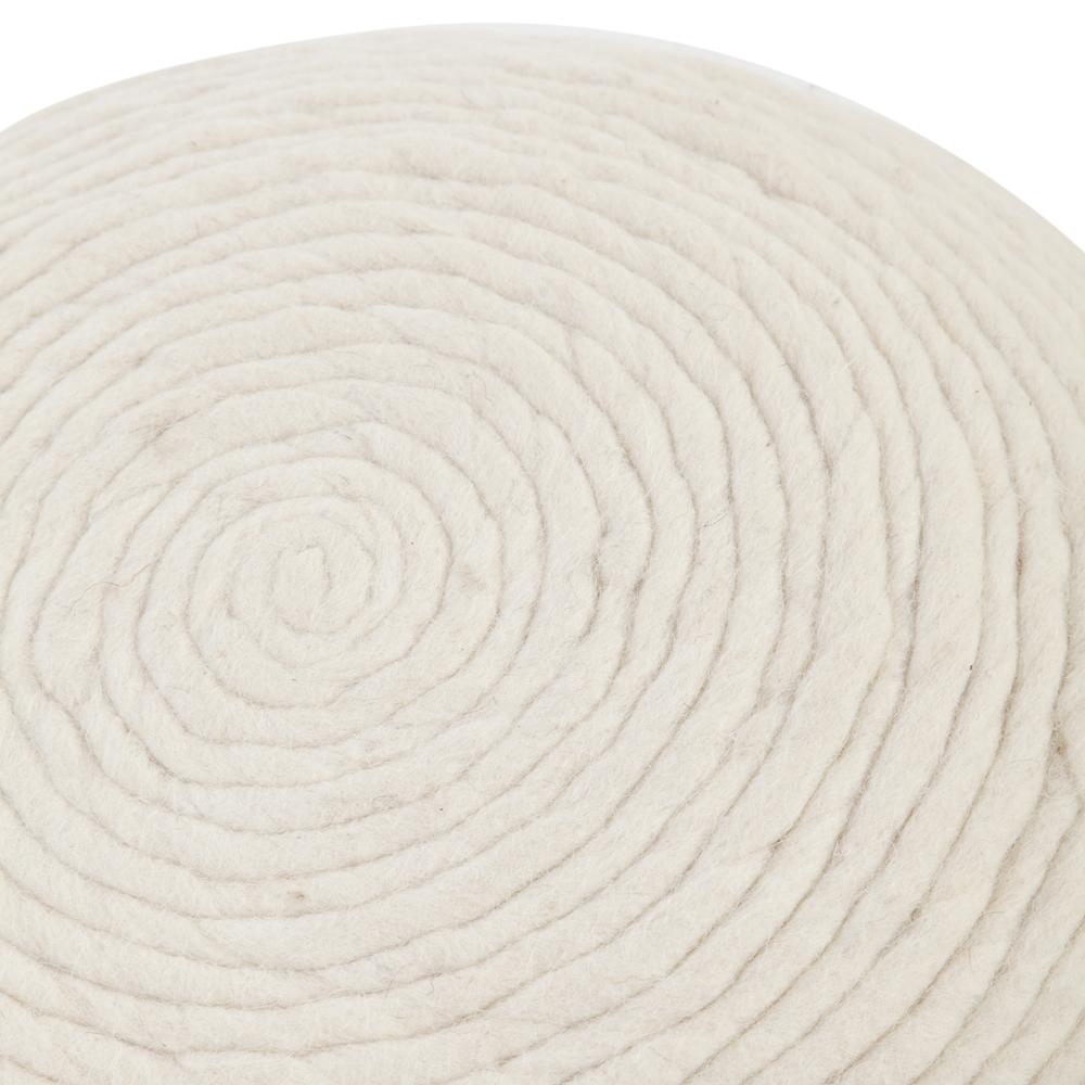 Off-white Yarn Pouf Ottoman