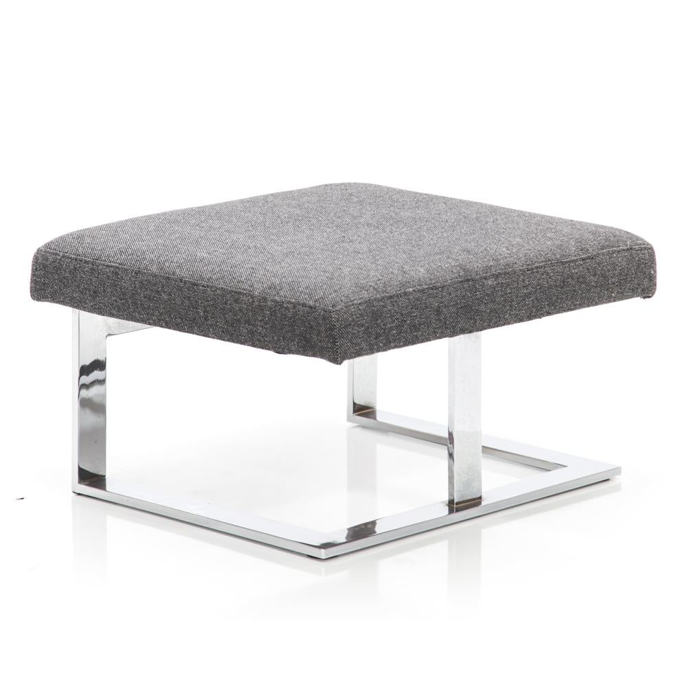 Grey Tweed Lounge Chair and Ottoman