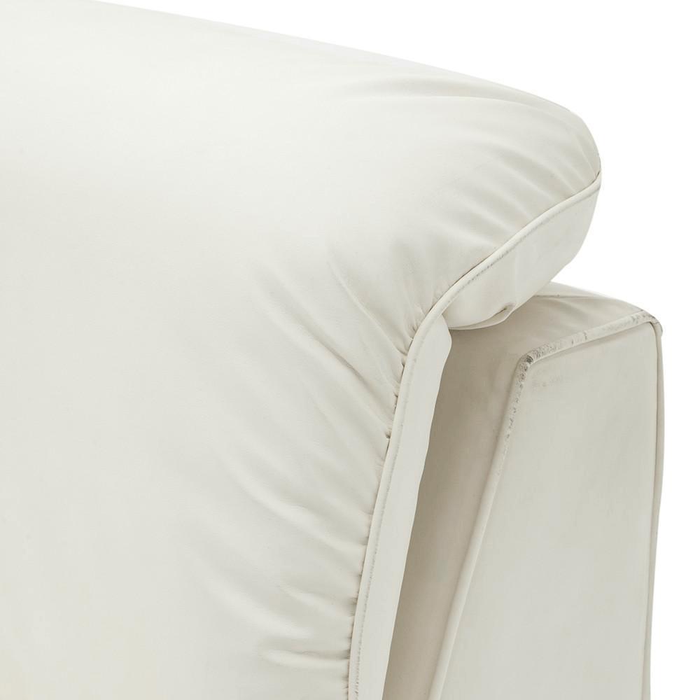 White Cream Vinyl Sectional Sofa