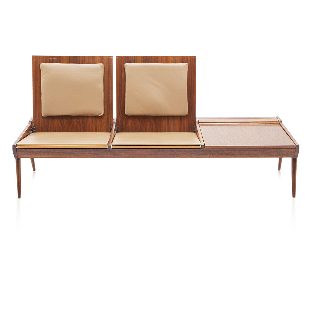 Mid Century Wood Convertible Table Bench Seating