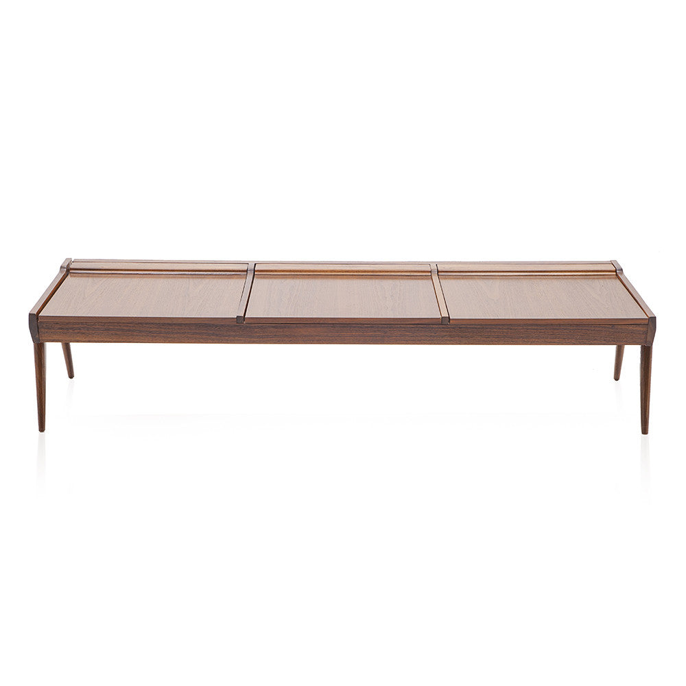 Mid Century Wood Convertible Table Bench Seating