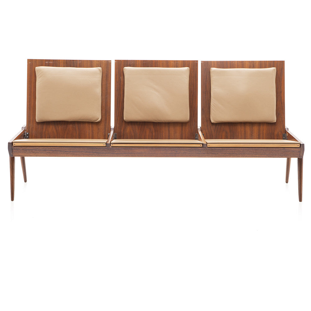 Mid Century Wood Convertible Table Bench Seating