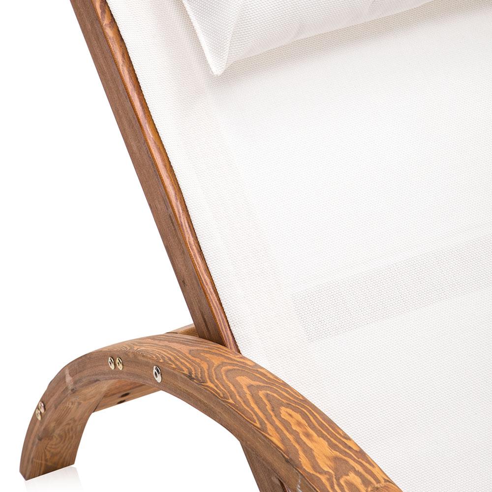 Wood Wave Outdoor Chaise Lounger w White Top