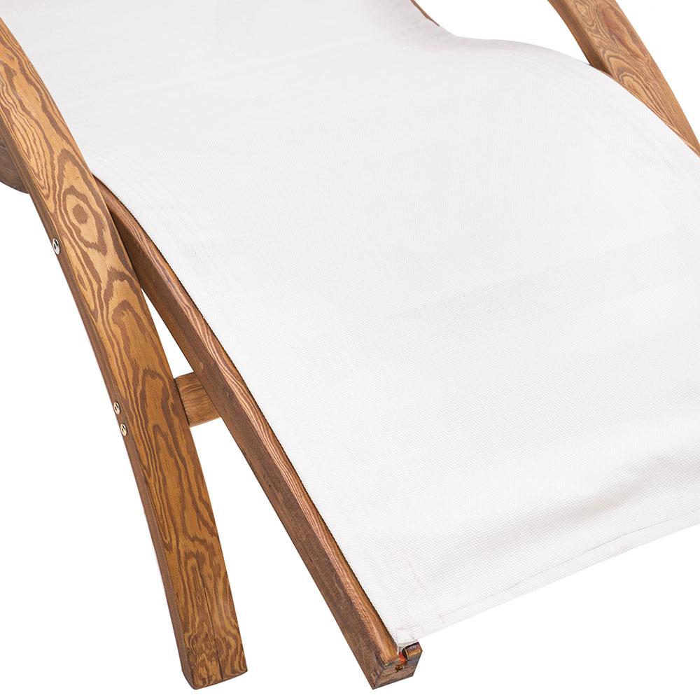 Wood Wave Outdoor Chaise Lounger w White Top