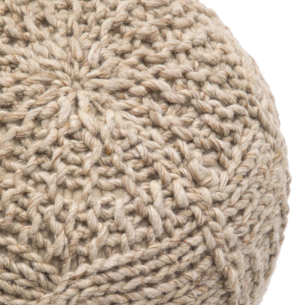 Oatmeal Knit Ottoman
