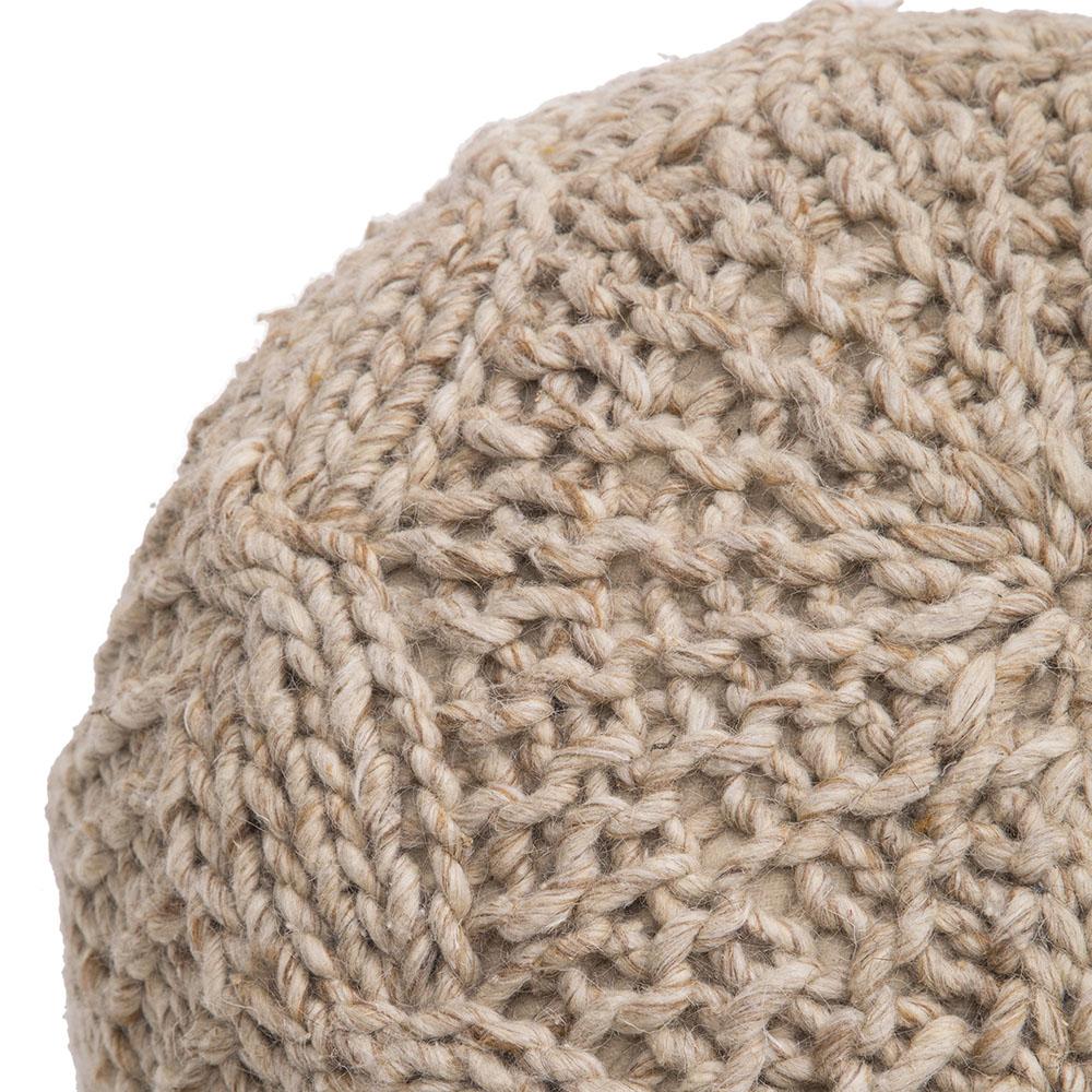 Oatmeal Knit Ottoman