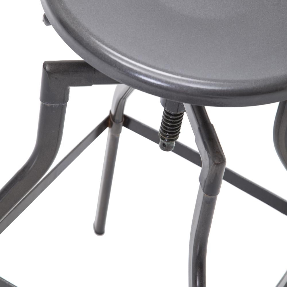 Grey Industrial Metal Stool