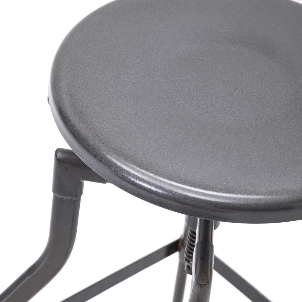 Grey Industrial Metal Stool