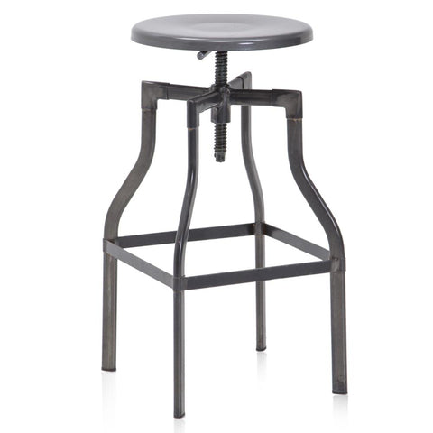 Grey Industrial Metal Stool