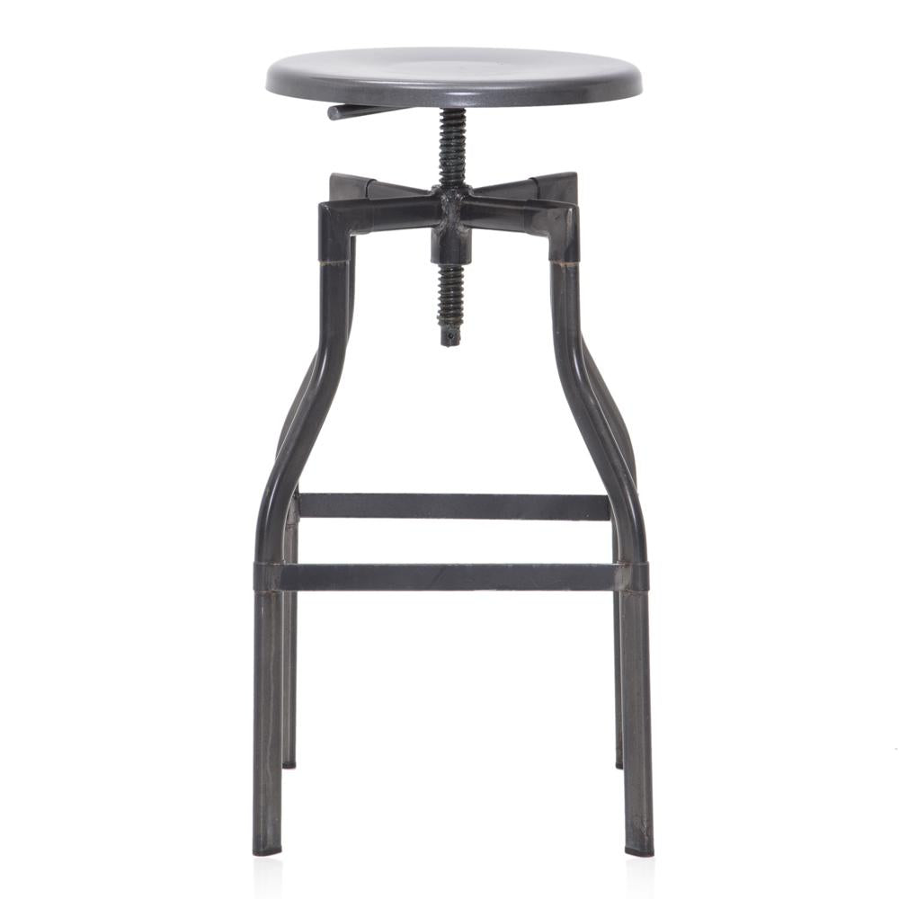 Grey Industrial Metal Stool