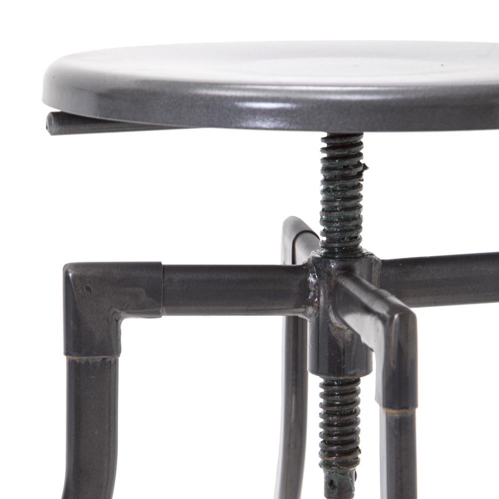 Grey Industrial Metal Stool