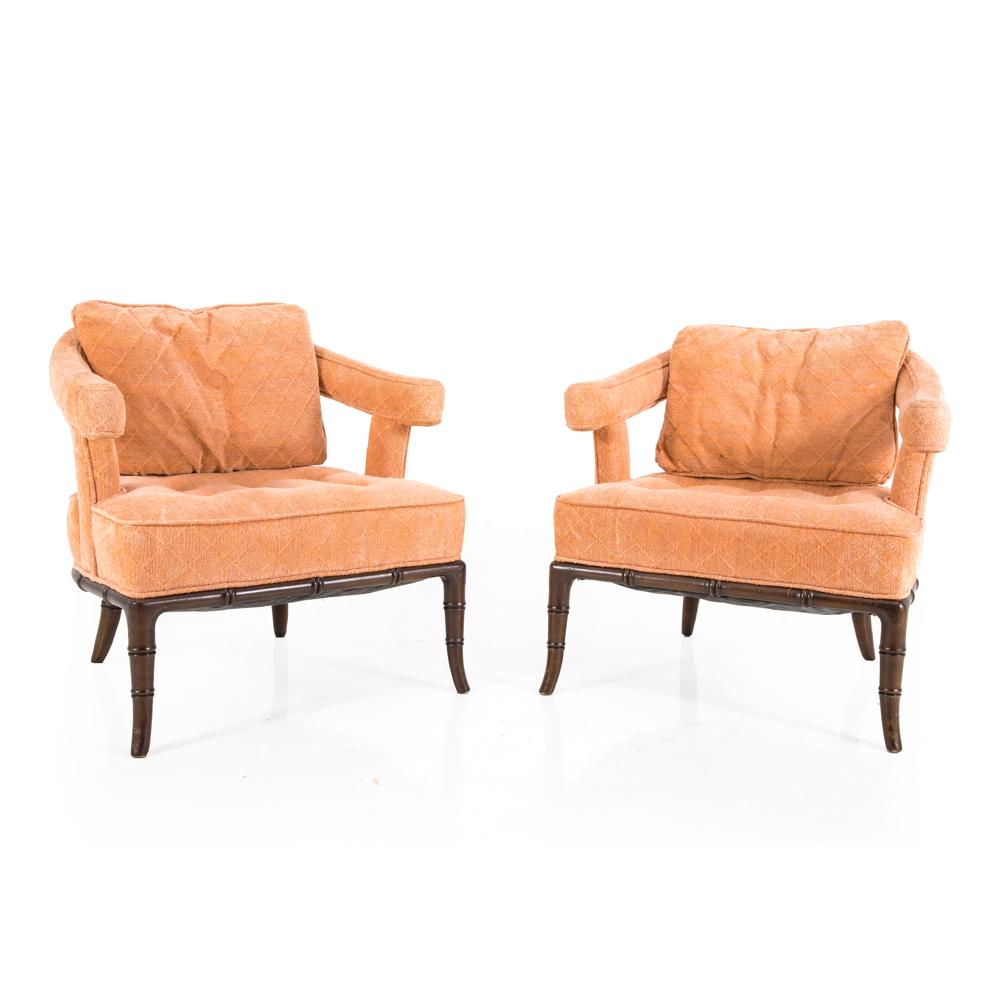 Salmon Upholstered Armchair