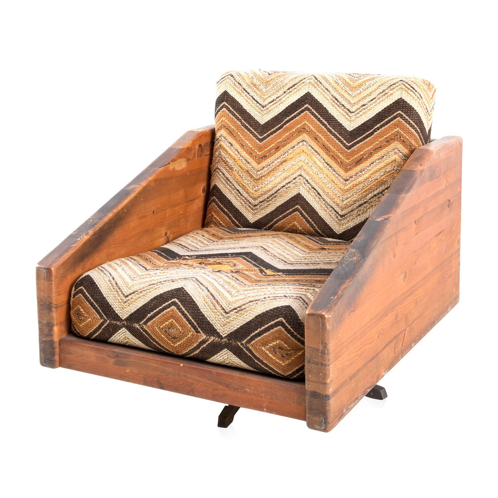 Brown & Wood 70's Zig-Zag Lounge Chair