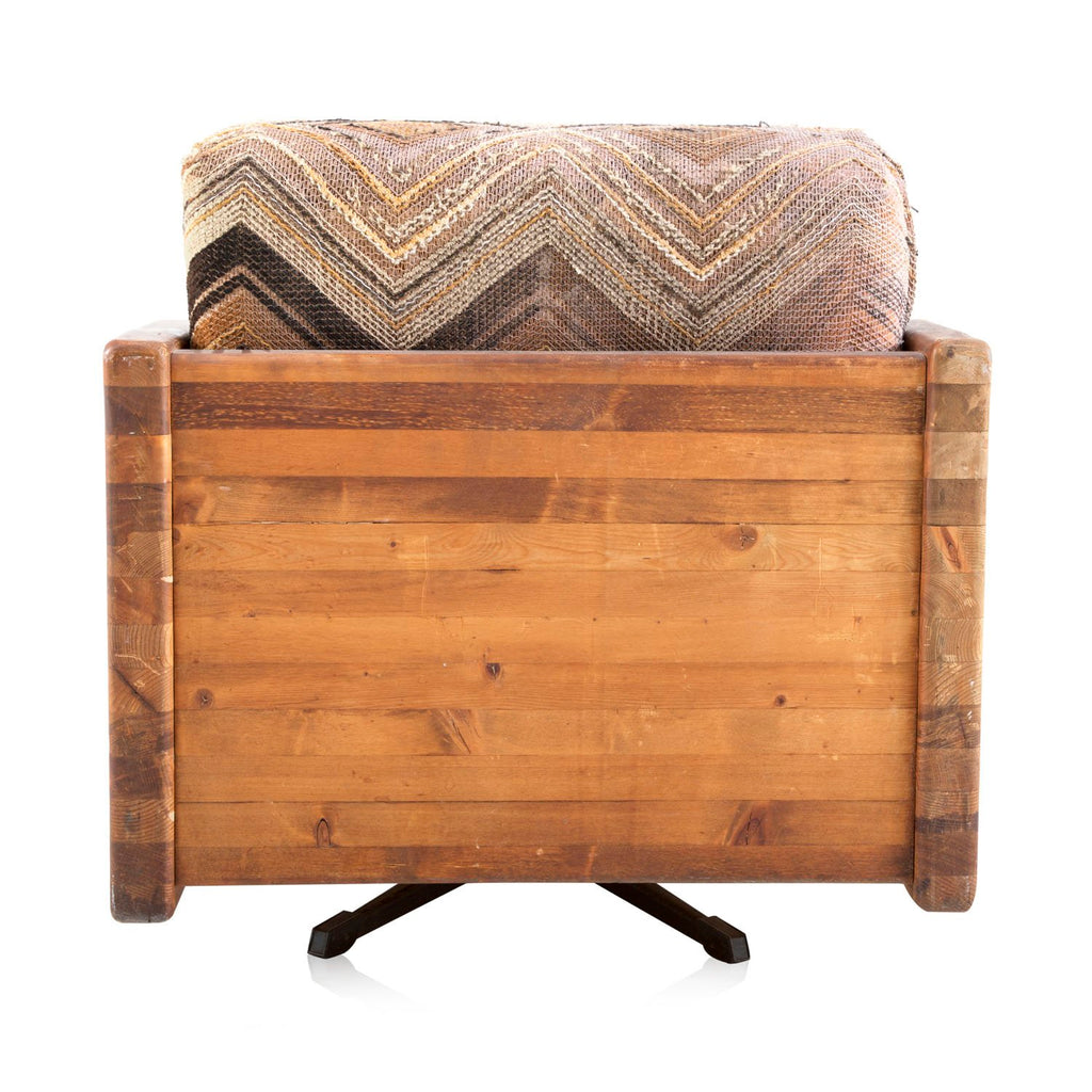 Brown & Wood 70's Zig-Zag Lounge Chair