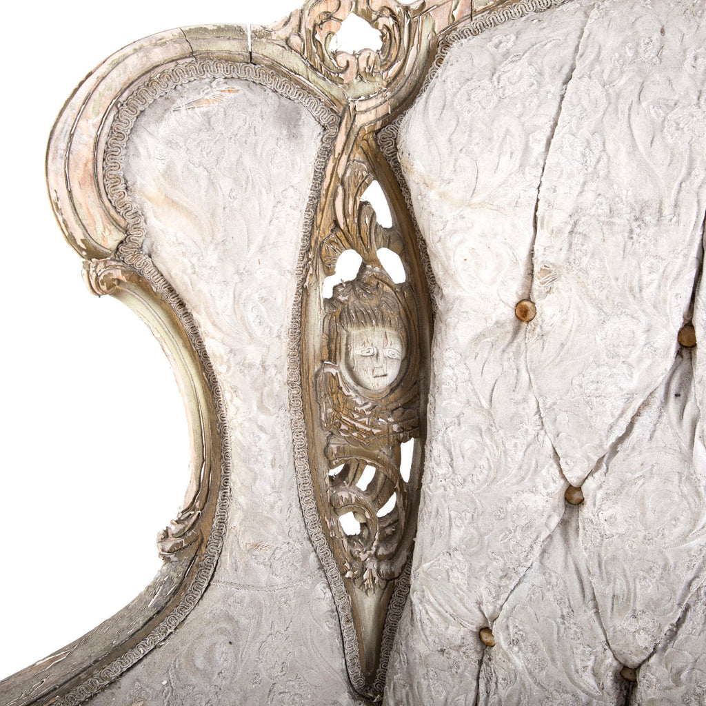 White Distressed Baroque Chair