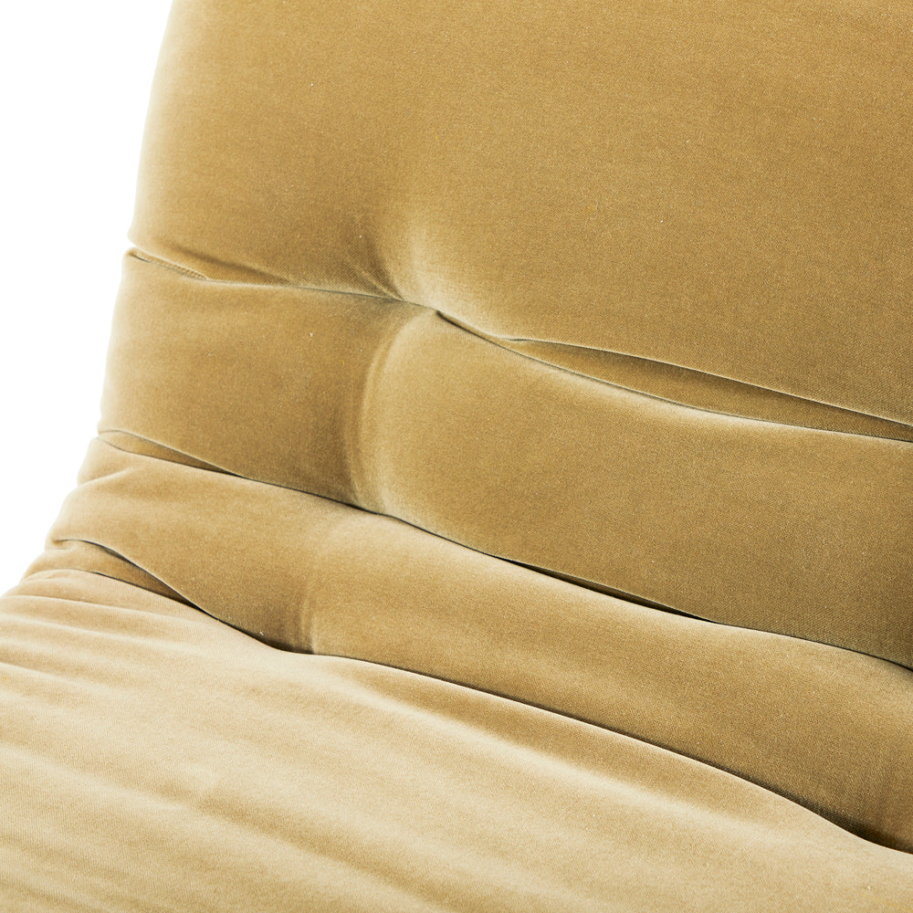 Tan Beige Velour Chaise Lounger