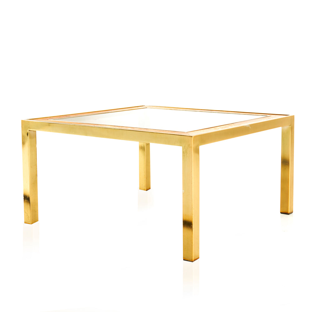 Square Gold Frame Glass Coffee Table