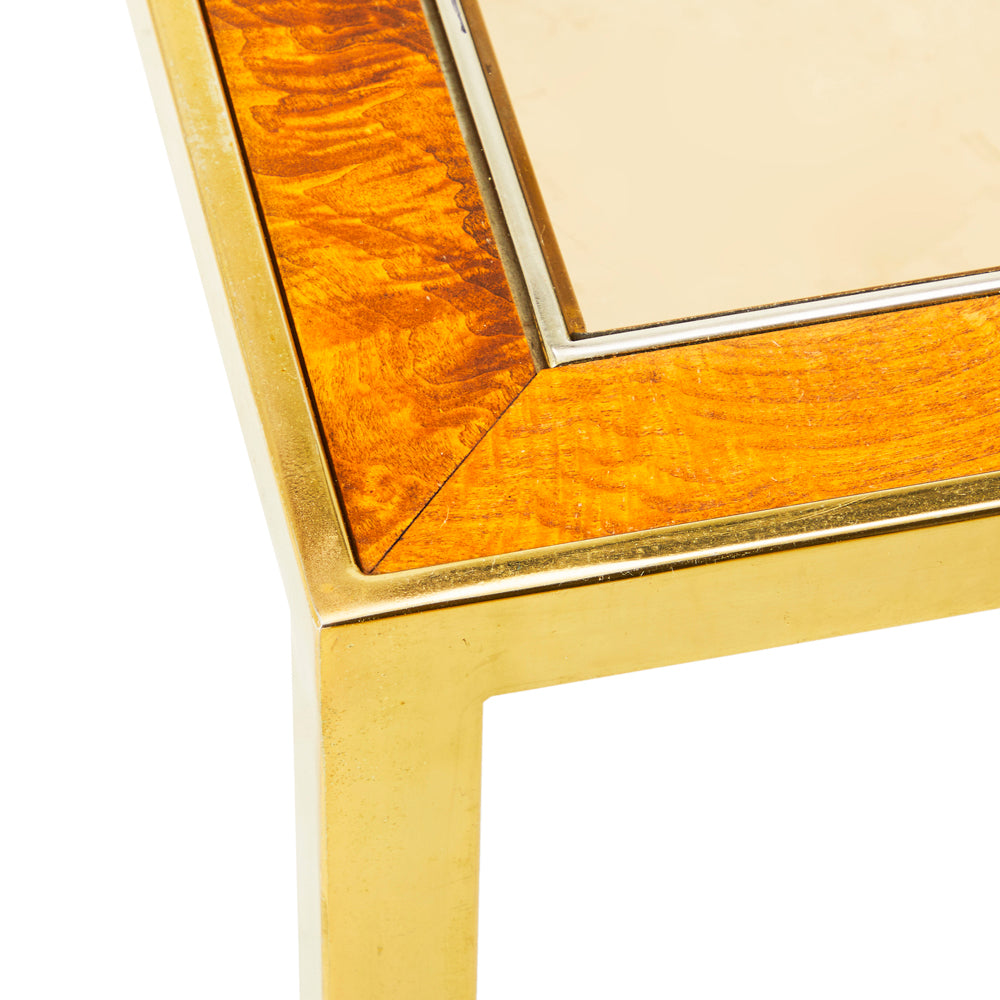 Square Gold Frame Glass Coffee Table