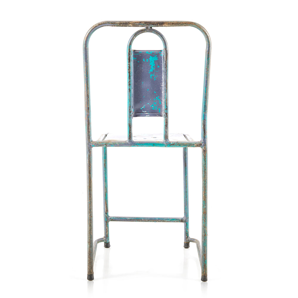 Blue Weathered Metal Chair