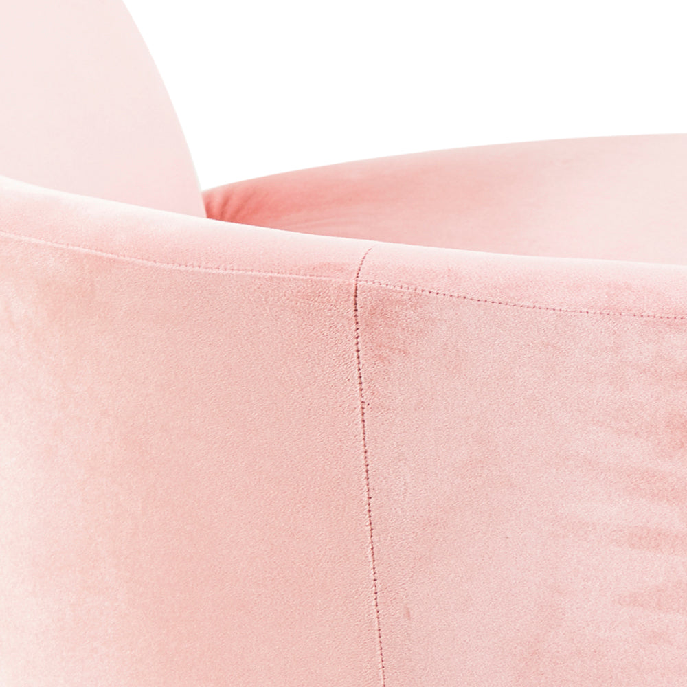 Pink Velvet Round Couch
