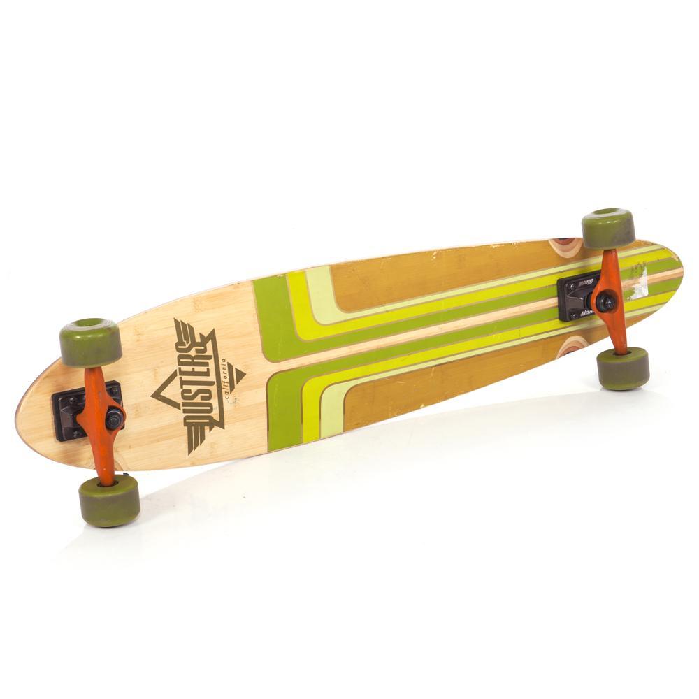 Wood Skateboard with Green Wheels