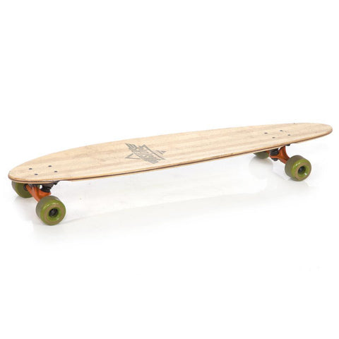 Wood Skateboard with Green Wheels
