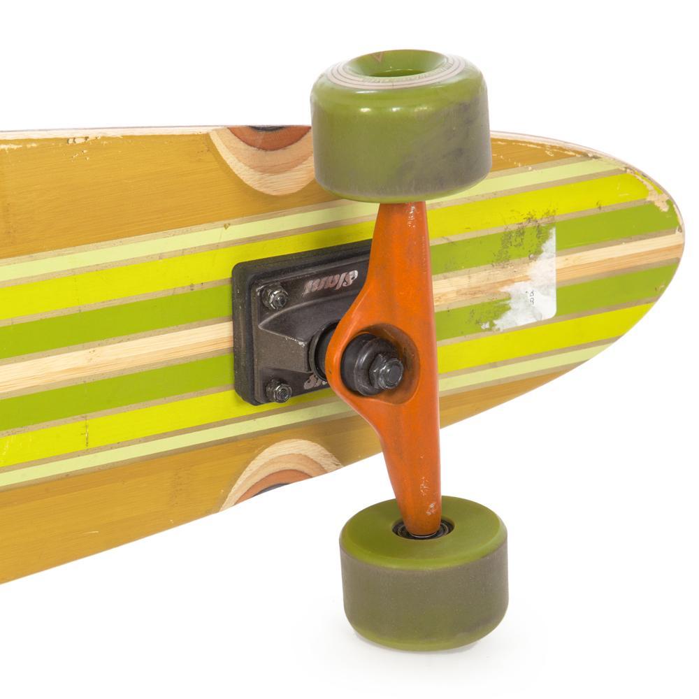 Wood Skateboard with Green Wheels