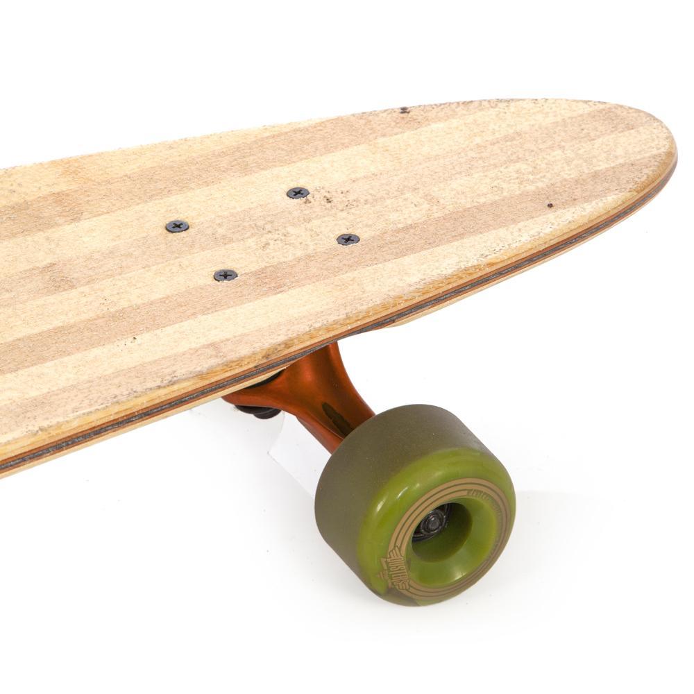 Wood Skateboard with Green Wheels