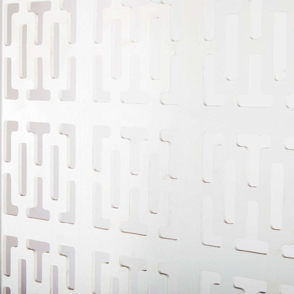 White Rectangle Cutouts Screen Divider Panel