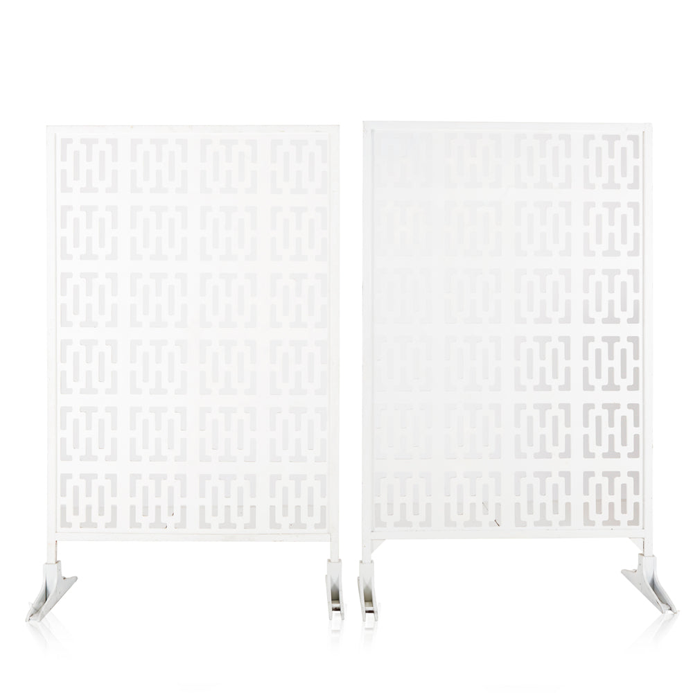 White Rectangle Cutouts Screen Divider Panel