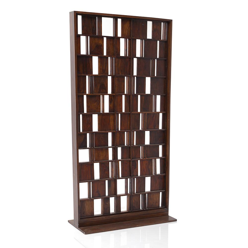 Heavy Dark Brown Wood Divider Screen