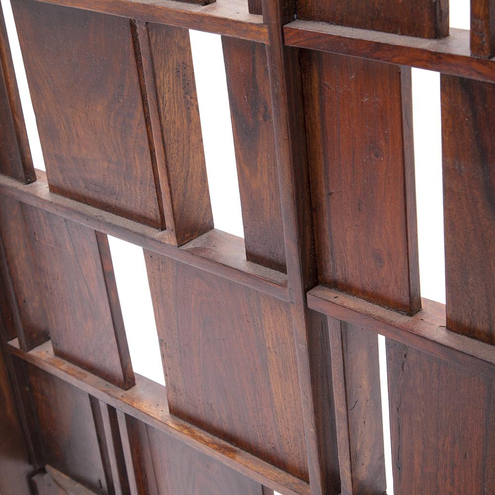 Heavy Dark Brown Wood Divider Screen